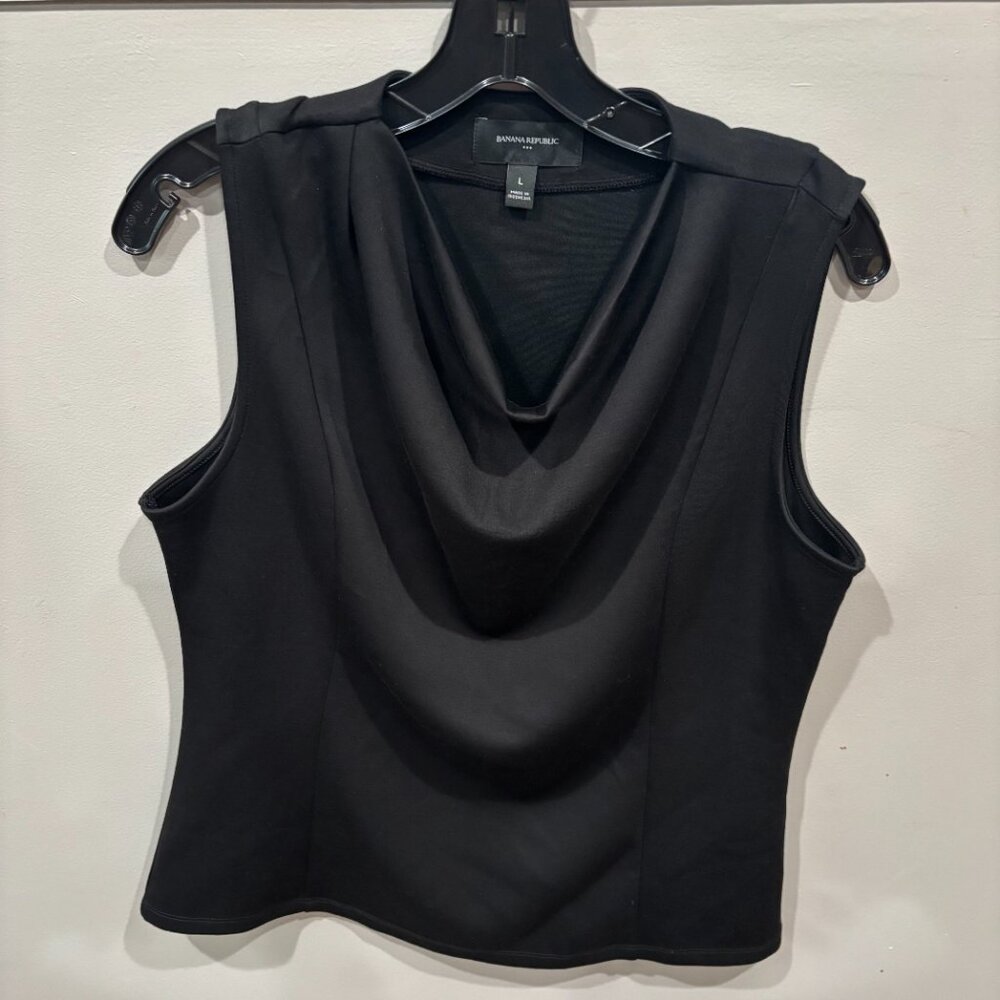 Express women black cowl neck sleveless top SZ: Large
